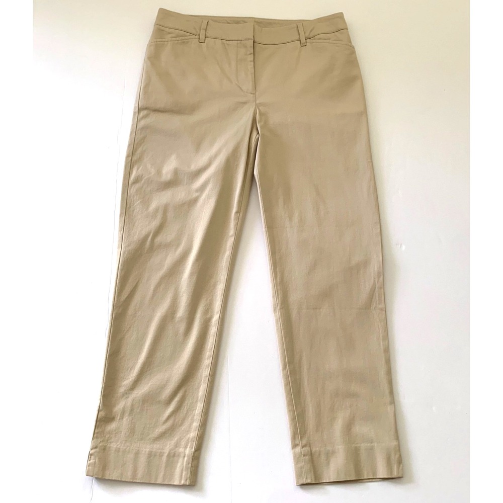 NWOT Talbots Perfect Crop Chinos Pants Stretch Cotton sz 2 Beige Khaki Tan